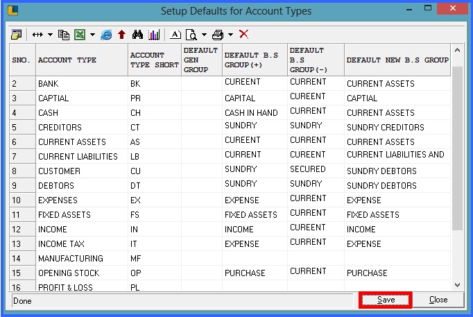 fmcg set up defaults